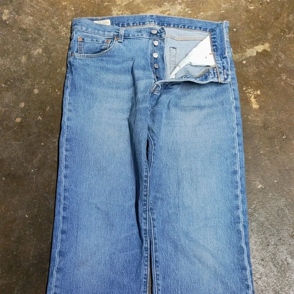 Levi's Premium 501 93 Button Fly Jeans 34x36 Mens Straight Leg Stretch Denim